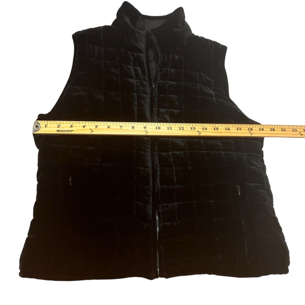 RALPH LAUREN Reversible black Velvet/Quilted Sateen Vest womens size large zip - Picture 4 of 16
